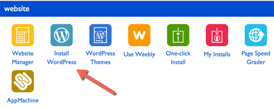 icon install wordpress bluehost