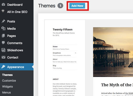 install-themes install tema WordPress