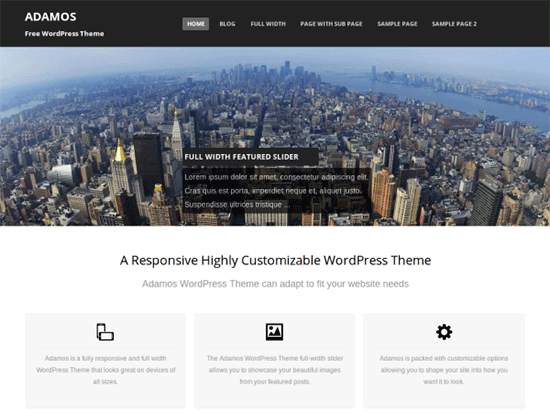adamos theme wordpress responsive for bussines free download 