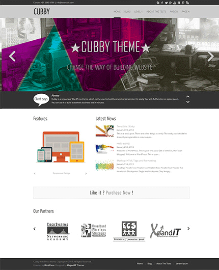 Theme WordPress Cubby Responsive Free