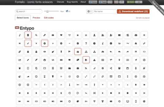 fontello webfont ikon gratis