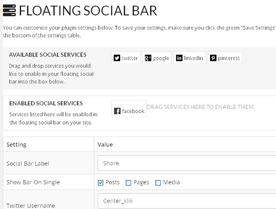Plugin Floating Social Bar Bagi Artikel WordPress