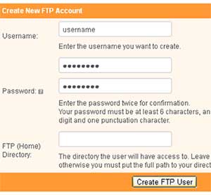 username password ftp