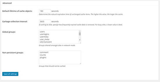 object-cache-settigns