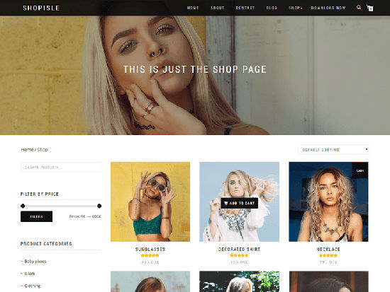 Toko online WooCommerce Shop Isle