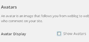 gravatars disable