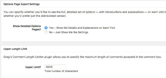 Setting Greg's Comment Limiter