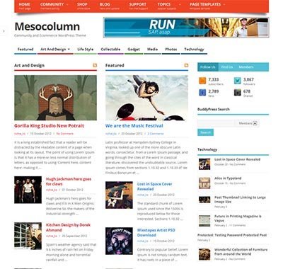 mesocolumn-wp-theme free magazine