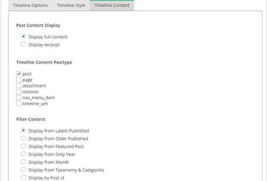 timeline-content wordpress