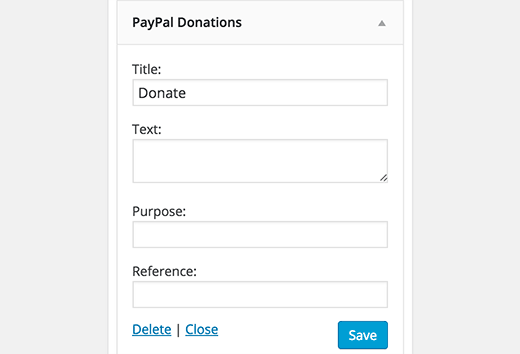 Paypal widget