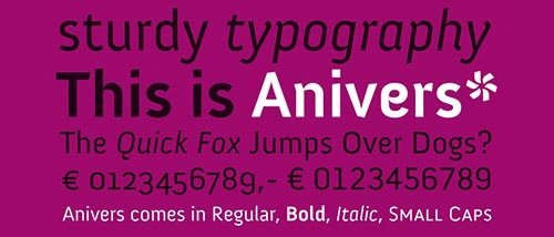webfonts google anivers