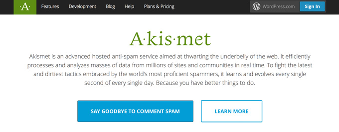 akismet anti spam wordpress