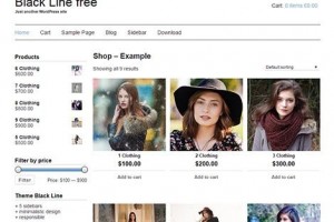 Black line responsive wordpress theme