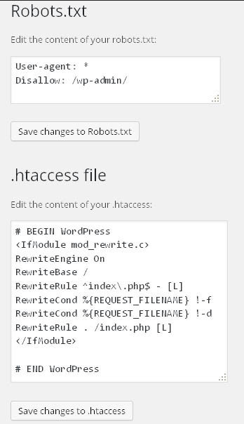 edit robots dan htaccess file yoast
