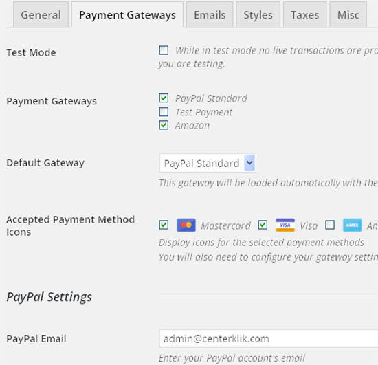 menu payment gateways digital download