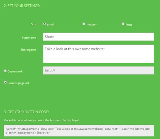 pasang share whatsapp blog