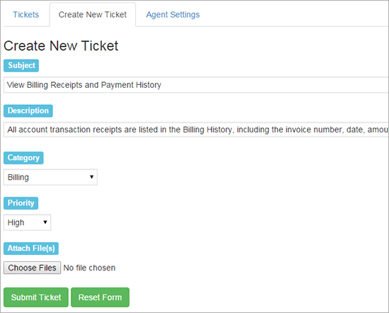 create new ticket