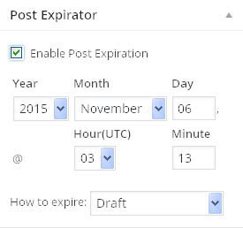 post expirator settings