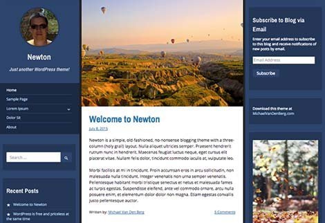 theme wordpress newton photoblogging