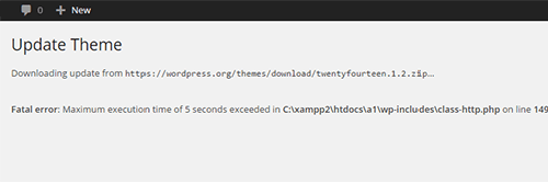 fatal error maximum execution time