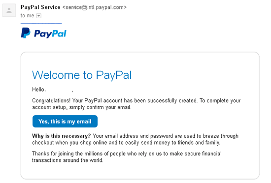 paypal verifikasi email