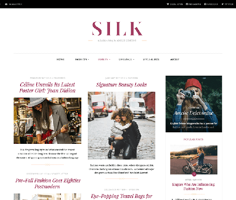 theme wordpress silk free blog