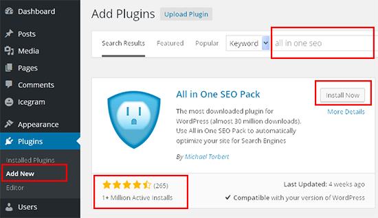 instal plugin wordpress