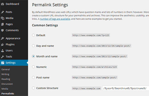 choosing permalinks