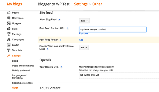 feed redirect