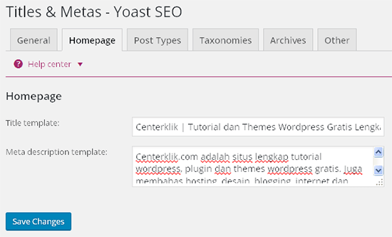 Title dan Metas Yoast SEO