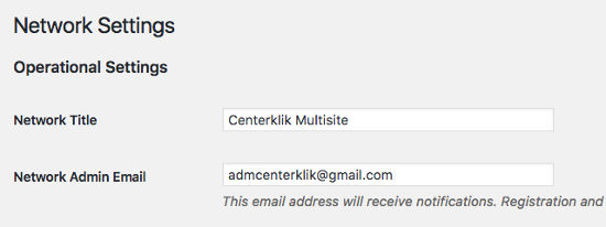 operational settings