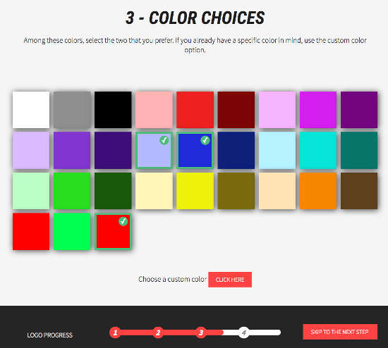 Color choice free logo design