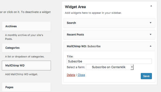 MailChimp Form WD Captcha Widget