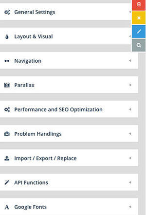 Settings Slider Revolution