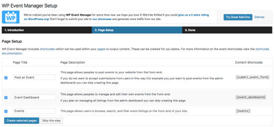 WP Event Manager Setup