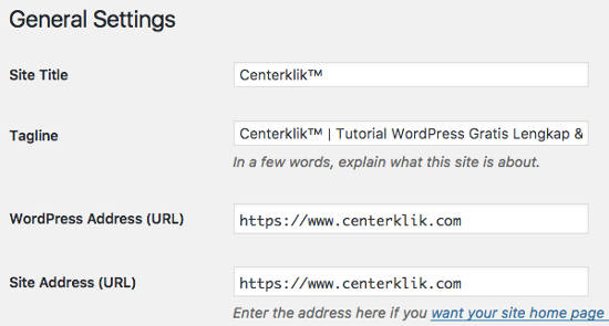 Https General Setting WordPress
