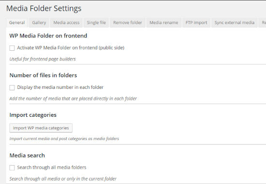 Wp media folder settings