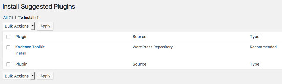 Kadence Toolkit Plugin