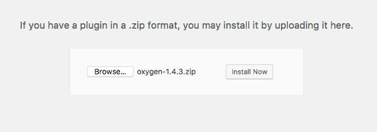 Oxygen app install WordPress