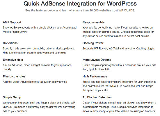 WP Quads Pro Features