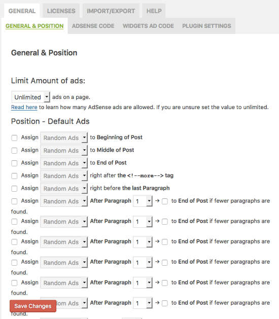 WP Quads Settings