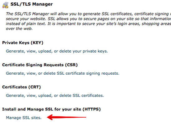 Manage SSL Install SSL Sertifikat