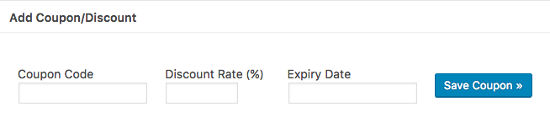 Coupon Setting Simple PayPal Shopping Cart