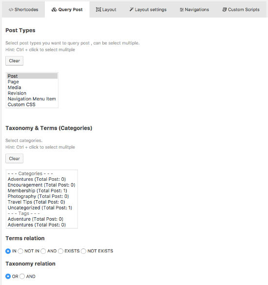 Layout Grid WordPress Post Grid Query Post