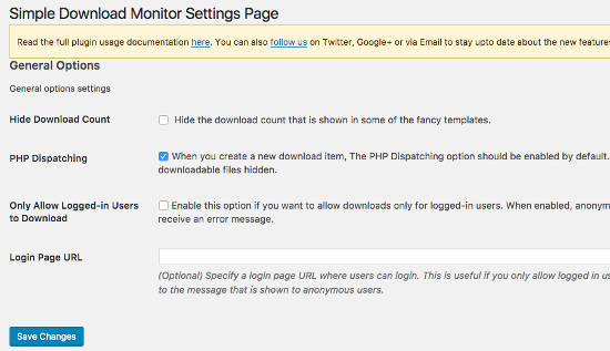 Simple Download Monitor Setting