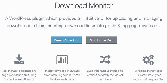 Download Monitor Features membuat website download