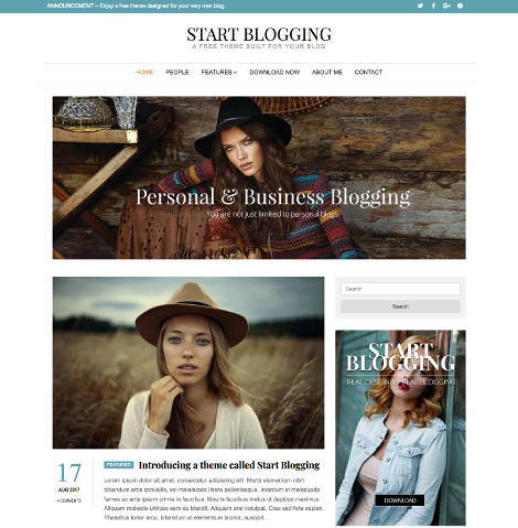 Theme WordPress Start Blogging Responsive Free