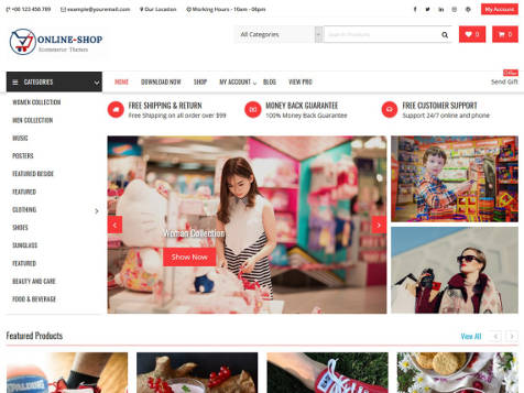 Theme WordPress Online Shop Free