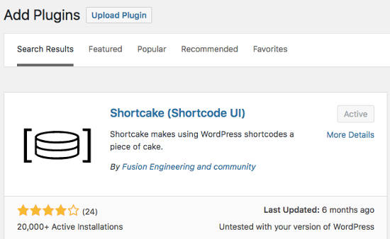 Plugin Shortcake UI