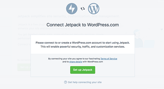 WordPress Desktop connect jetpack